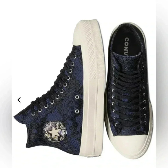 NWT Converse LACE All-Star Lift  Platform Navy - Picture 2 of 4